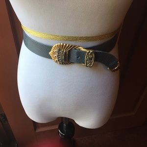 Judith Lieber Blue Snakeskin Belt